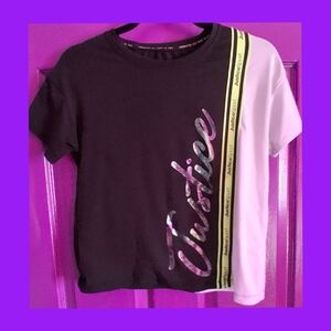 💜5/$10...Justice Black and Pink Kids T-Shirt